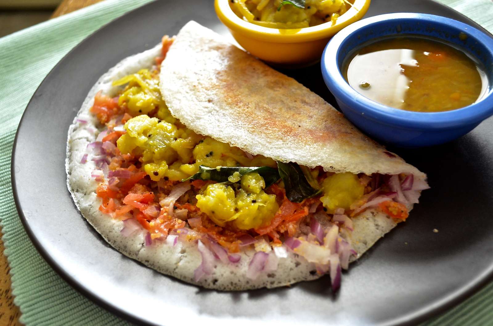 Onion Chilli Masala Dosa